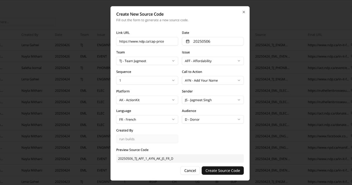 UTM Link Generator for Mkting team